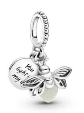✅NWT Pandora Glow-in-the-dark Firefly Dangle Charm Necklaces, Bracelets, Pendant